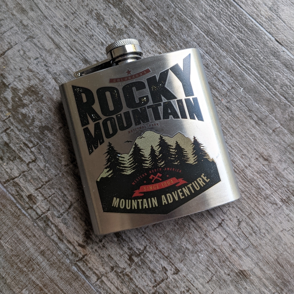 LINK UP Rocky Mountain Stainless Steel 6oz Flask
